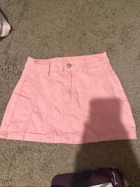 Women's Pink Denim Mini Skirt
